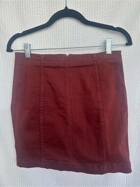 Free People Maroon Structured Mini Skirt Size 4